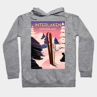 Interlaken Switzerland ski poster Hoodie